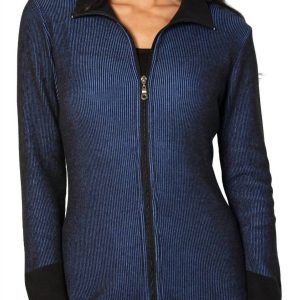 Two Tone gerippte Strickjacke im Kadett