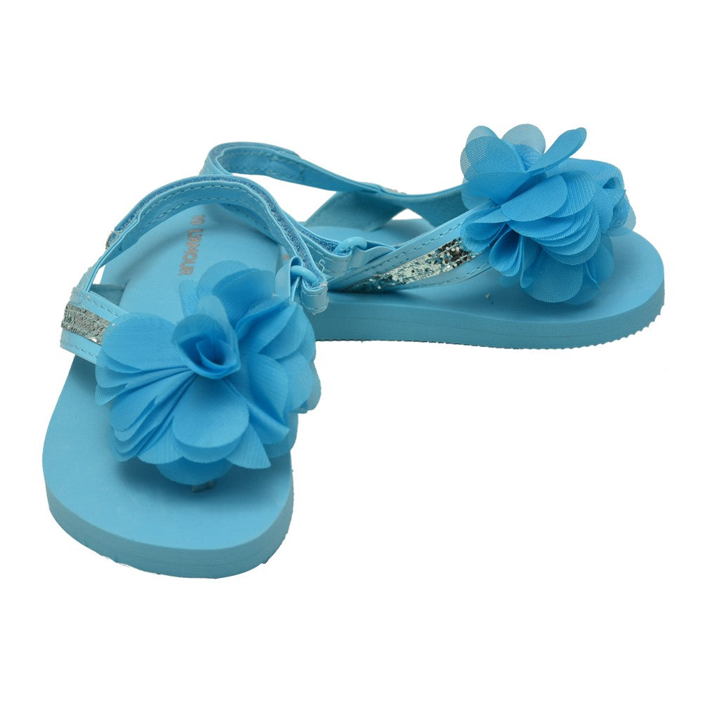 Blaue Pailletten-Eva-Schaum-Sandalen für kleine Mädchen, 5–10 Kleinkinder