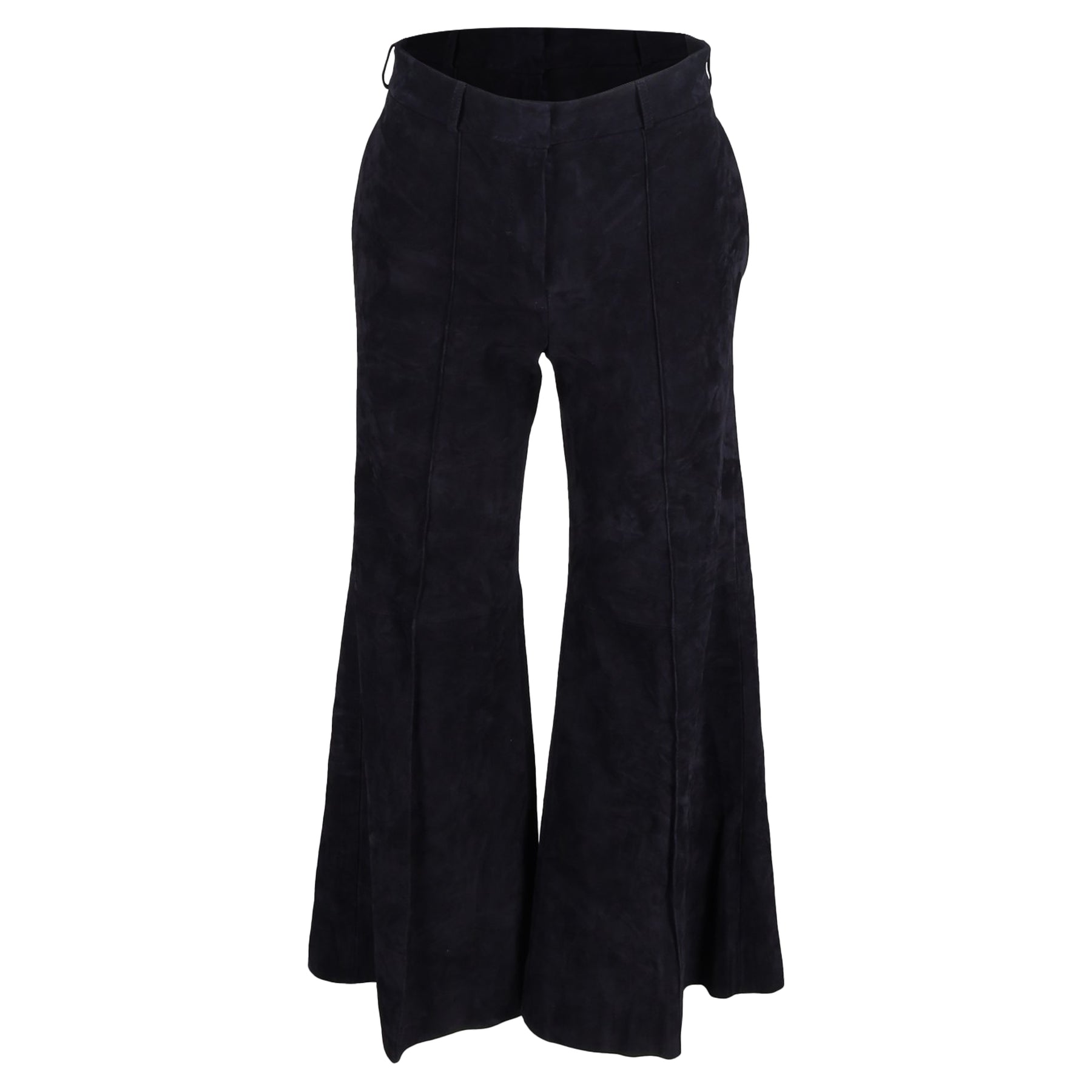 Khaite High-waisted Glockenhose in schwarzem Wildleder 7833143050300
