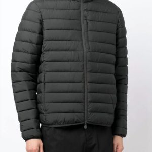 Men s Erion gesteppter Reißverschluss nach oben Puffer Mantel Jacke in schwarz