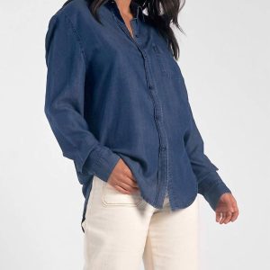 Classic Denim Knopf unten Hemd in blau