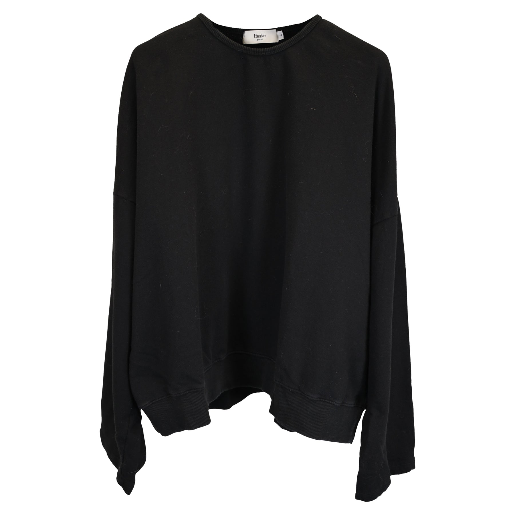 Frankie Shop Crewneck Sweatshirt aus schwarzer Baumwolle 7833141346364