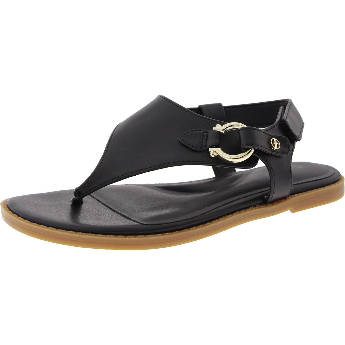 Verstellbare T-Riemen-Sandalen aus Kunstleder
