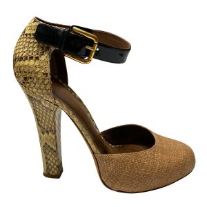 Dolce & Gabbana Animal Print D’Orsay Pumps aus beige Leder 7766638362684