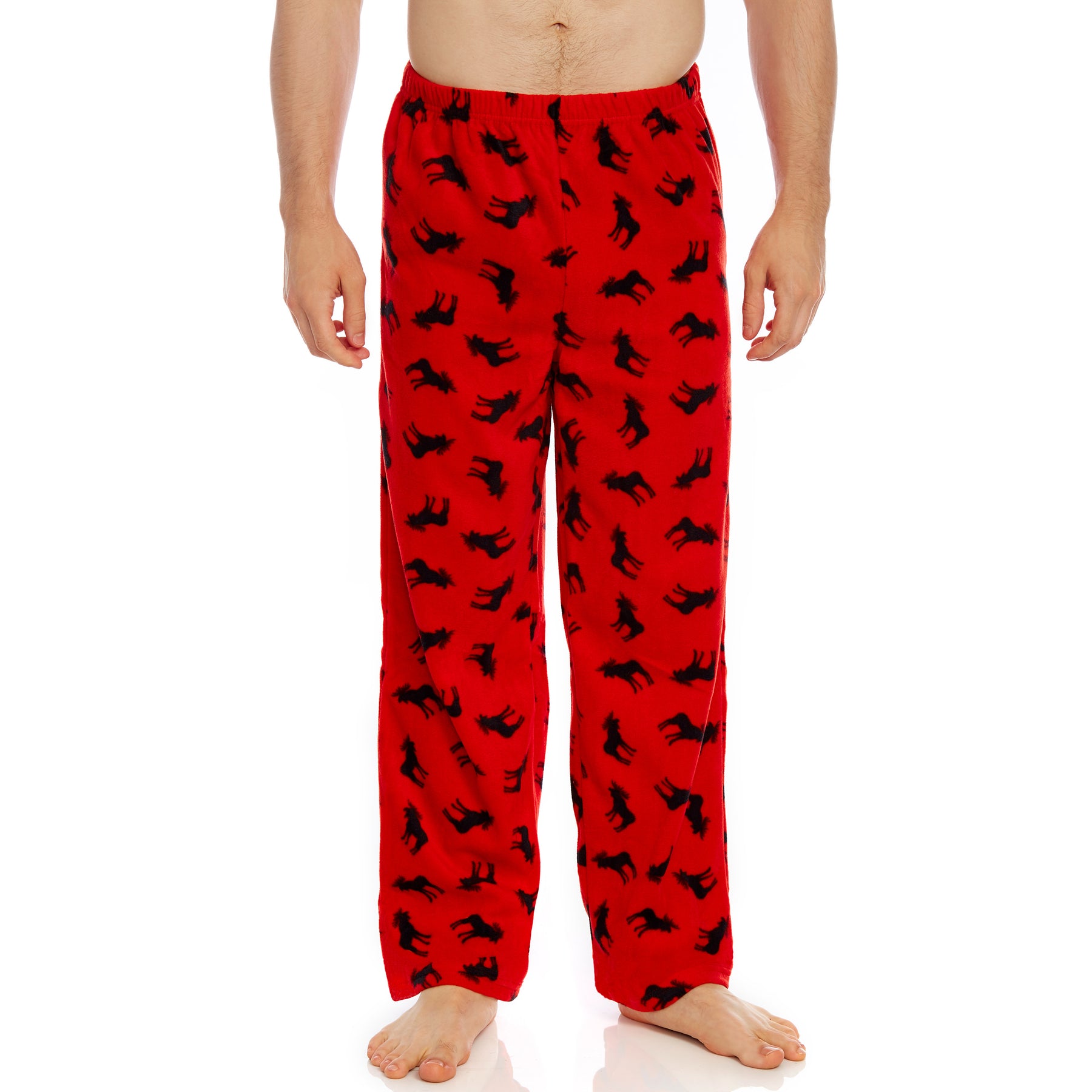 Christmas Herren Fleece Pyjama Hose Elch