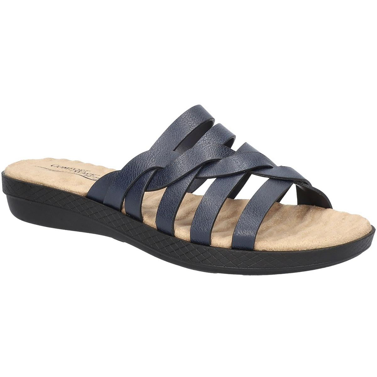 Sheri Kunstleder rutschen auf Keilsandalen