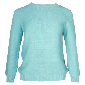 Weekend by Max Mara Crewneck Strickpullover aus blauer Baumwolle 7748700831804