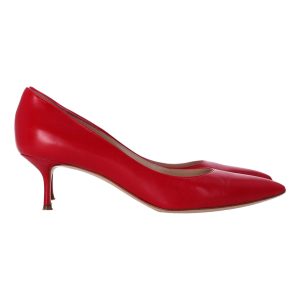Casadei Low-Heel Pumps aus rotem Leder 7748774658108