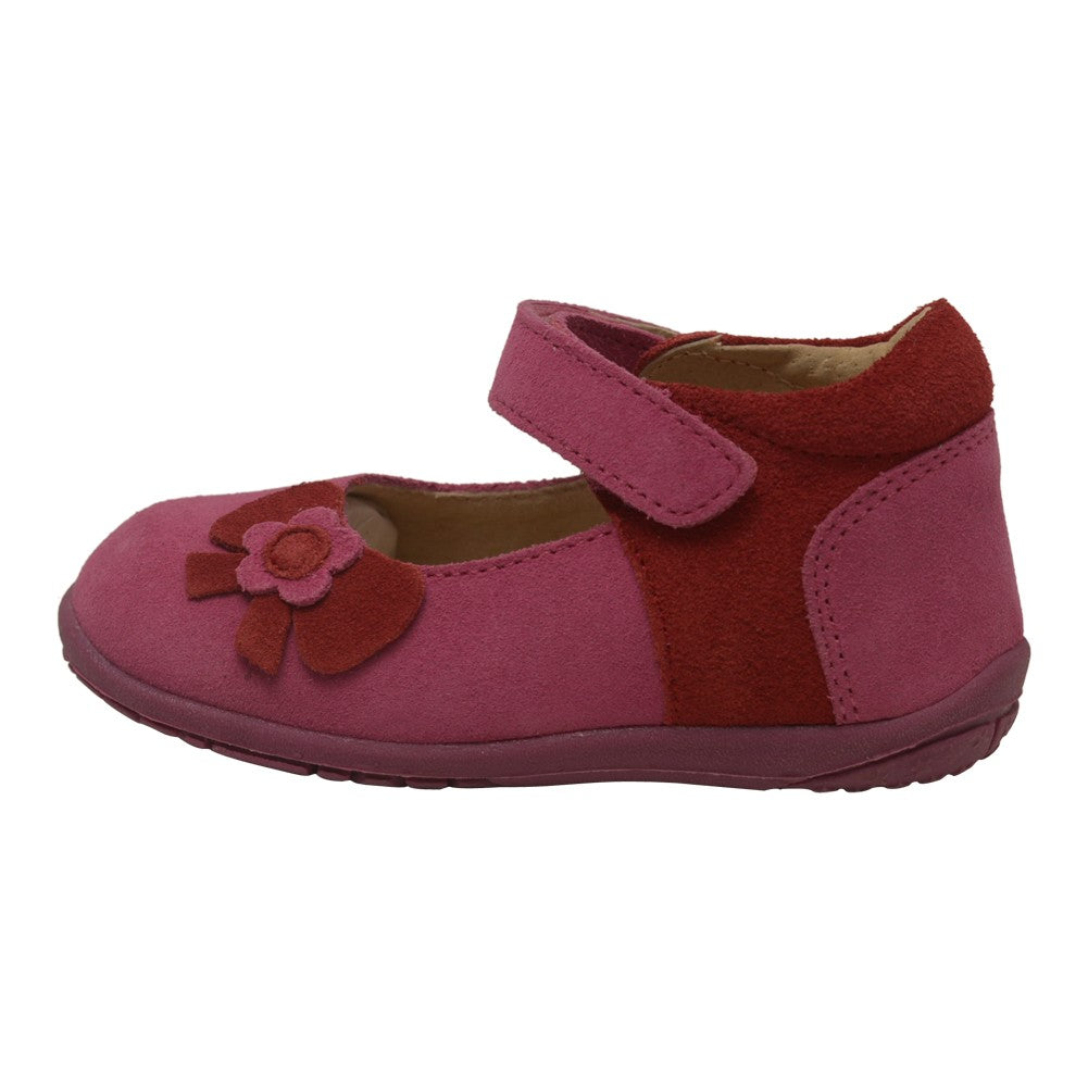 Baby Mädchen fuchsia nubuck Blume Schleifendetail Mary Jane Schuhe 3-4 Baby