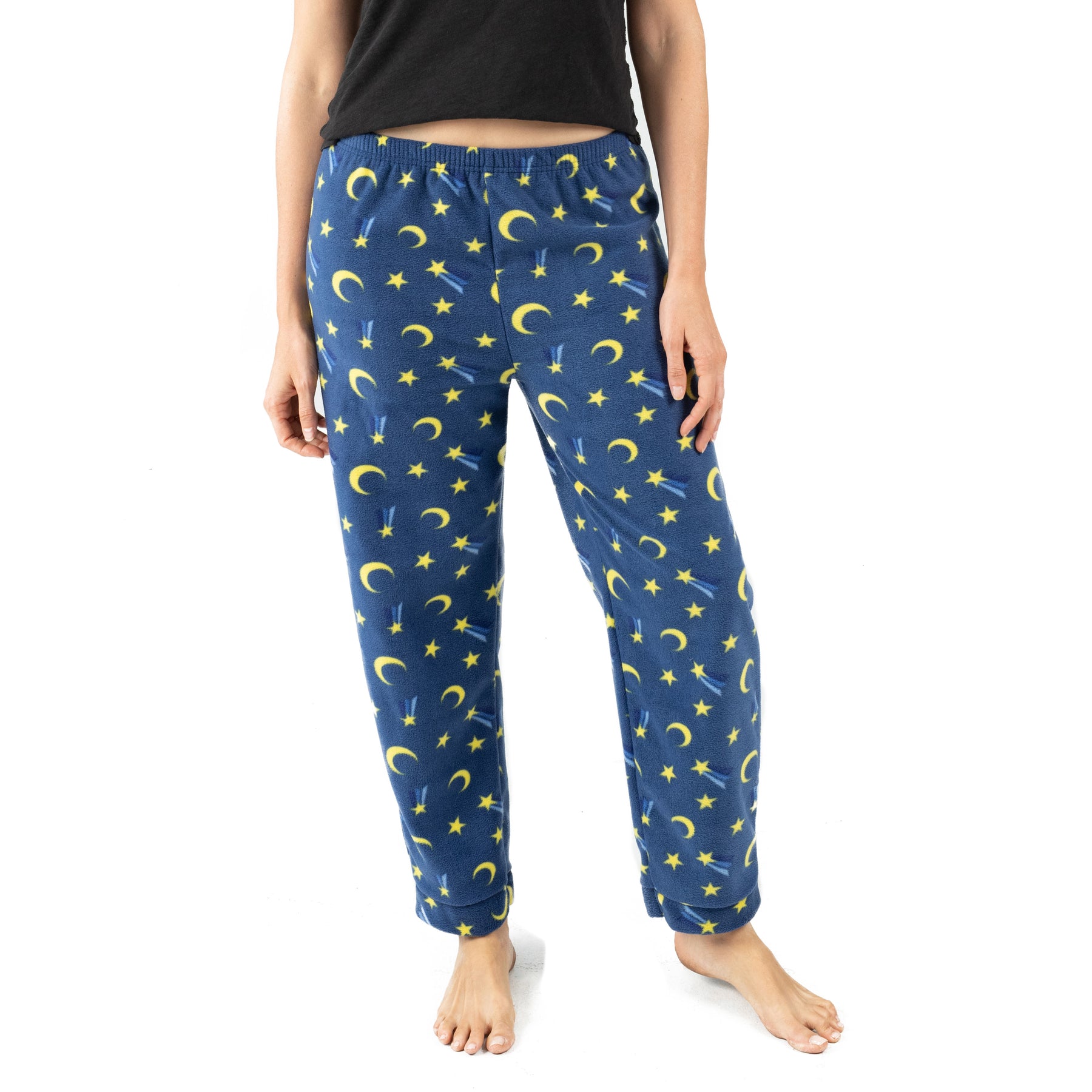 Damen Fleece Pyjama Hose Mond