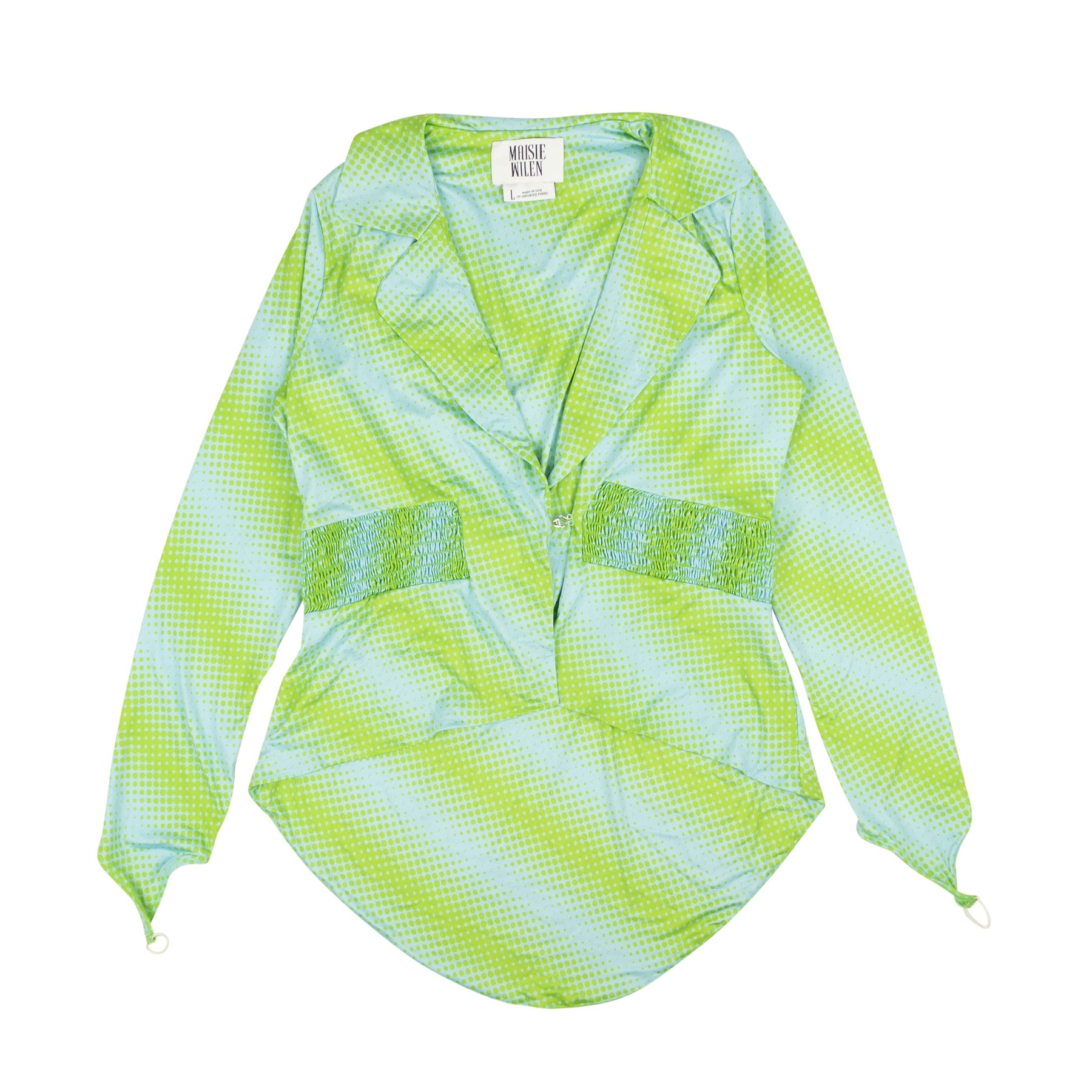 Maisie Wilen geraffte Blazer Jacke – blau/grün