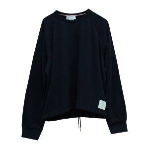Thom Browne Raglan Pullover in Marineblau Merinowolle – 7703708598332