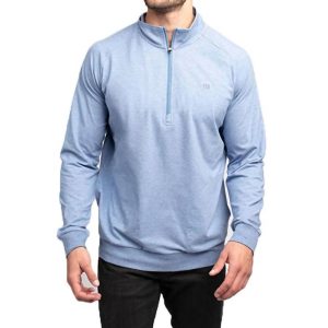 Herren zachary 1/2 Reißverschluss Pullover in heidnischer hellblau 7804014886972