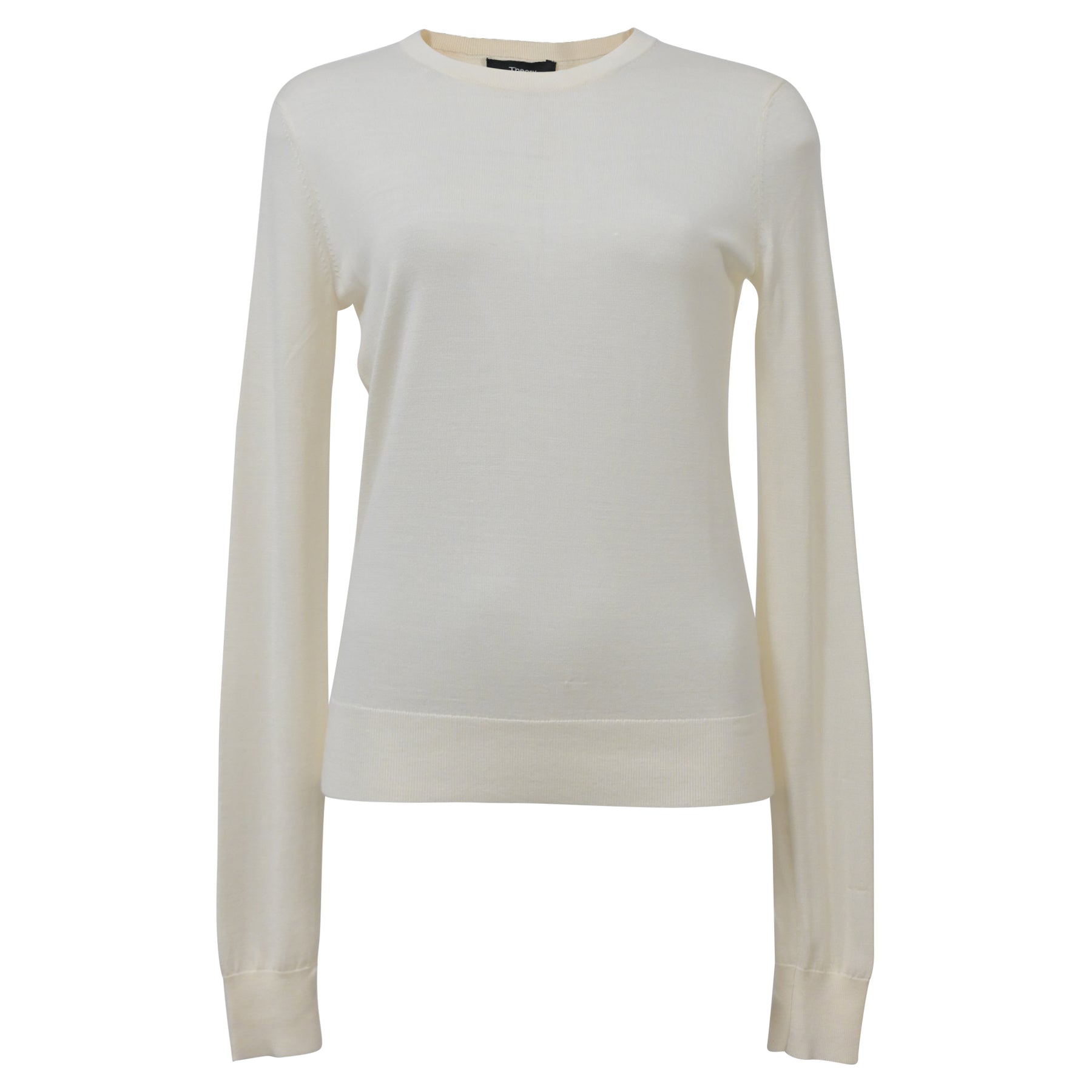 Theory Crewneck Regal Pullover aus Elfenbeinwolle 7748658757692
