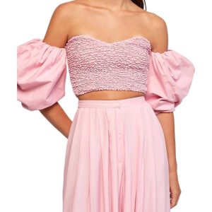 puff crop top in rouge 7749108990012
