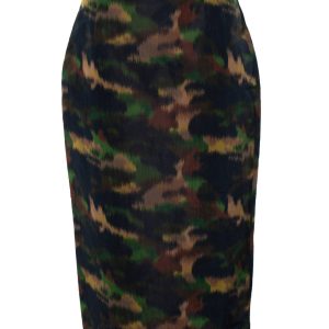 camouflage bedruckter Midi Rock 7833177292860