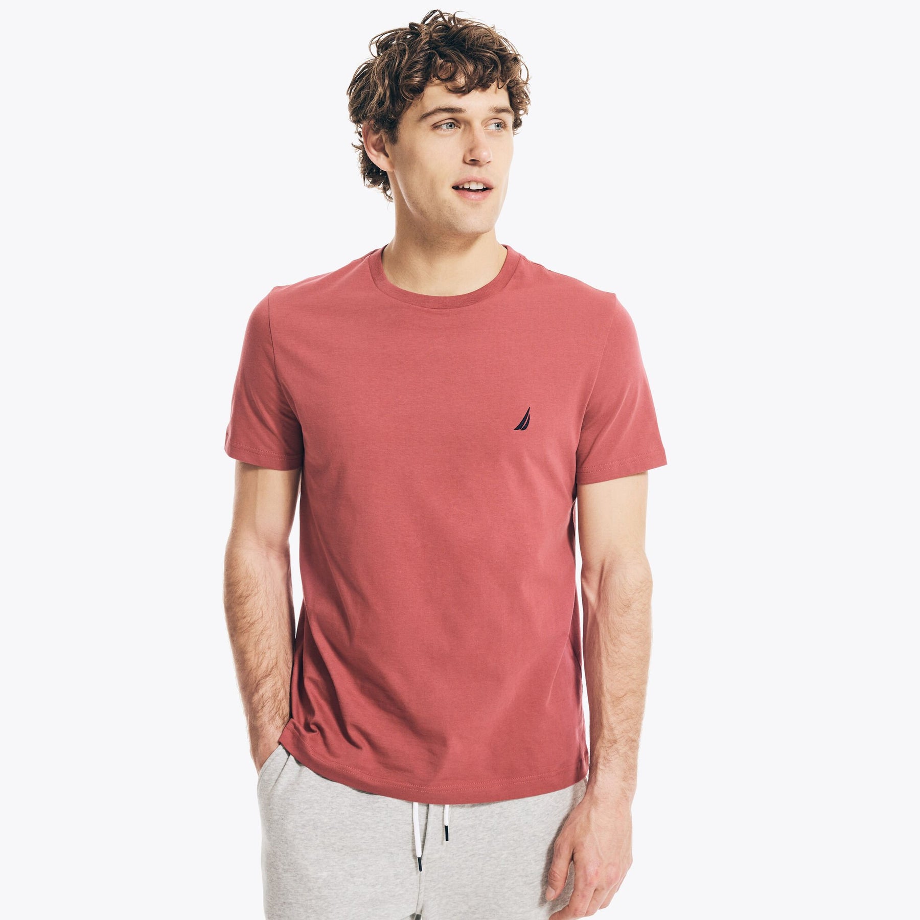 Nautica Herren soliden Rundhals-T-Shirt 7785119219772