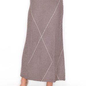 Burgundy & weiß gemusterter Maxirock – 7833665536060