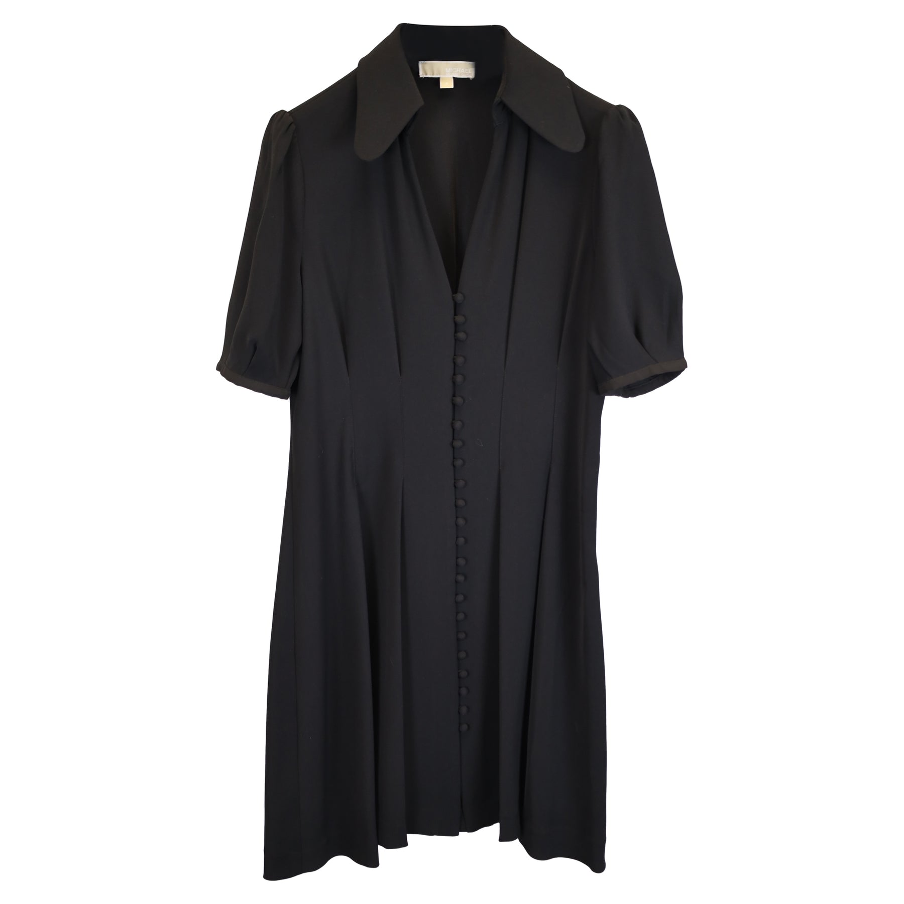 Michael Kors Mini Bischof Ärmel cinched Taille Hemd Kleid in schwarz Polyester 7833160777788