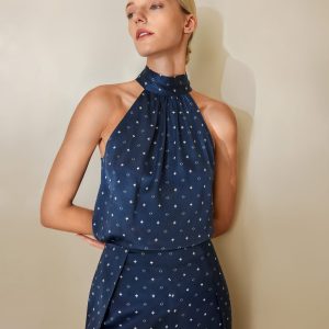 Halter Neck Seide Top für Damen