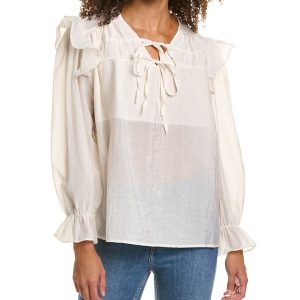 70/21 Bluse mit Bindekragen
