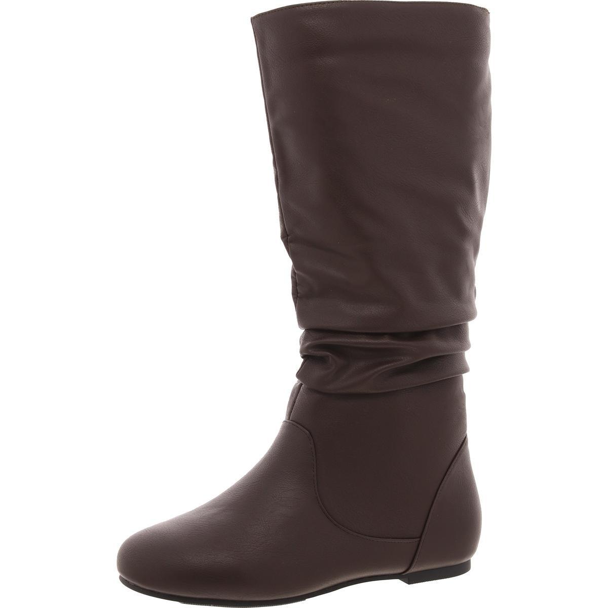 Kniehohe Stiefel aus Kunstleder ohne Schnürsenkel