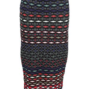 Missoni – figurbetonter gestrickter Midirock aus mehrfarbiger Viskose – 7748695785532