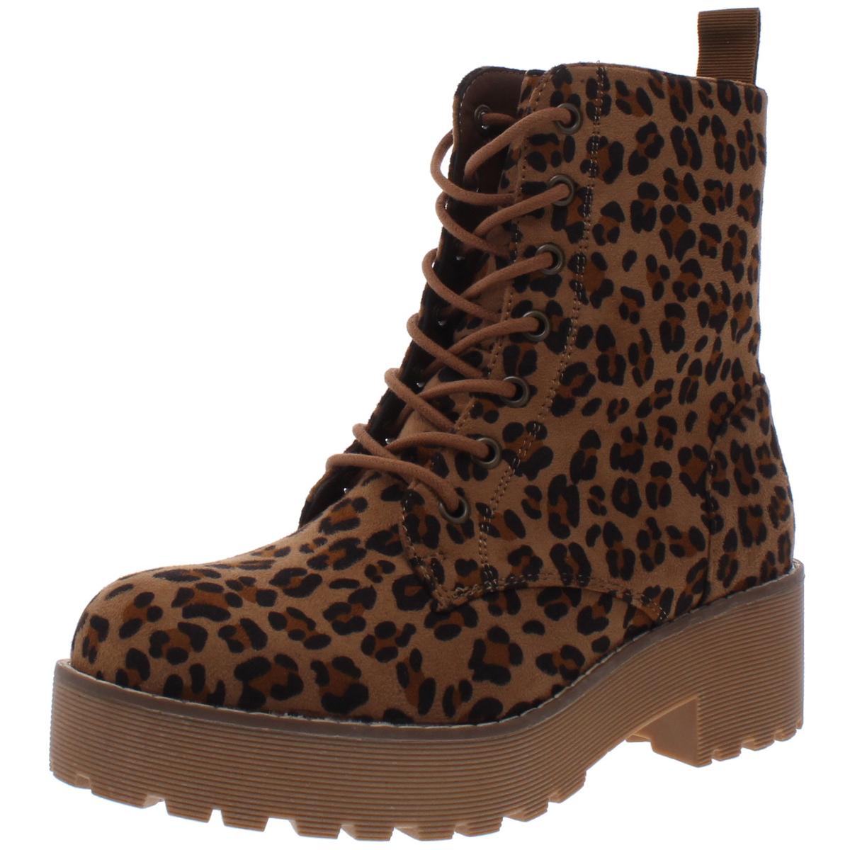 Mazzy Plateau-Schnürstiefel mit Animal-Print