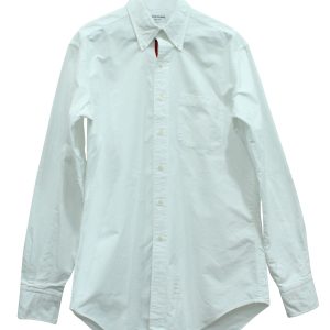 Thom Browne Oxford Grosgrain Placket Hemd aus weißer Baumwolle – 7833695420476