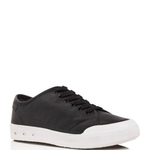 Damen Standard Ausgabe Leder Sneaker in schwarz