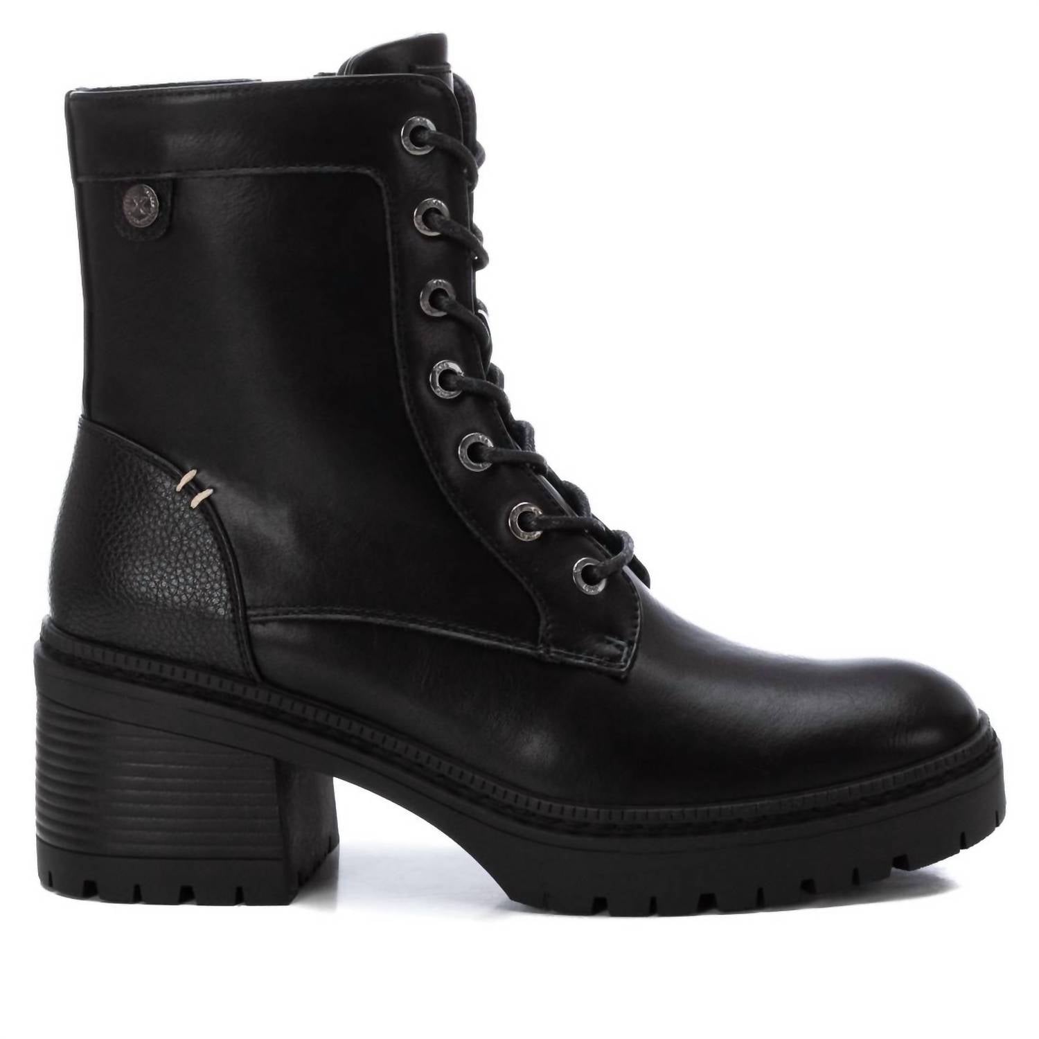 Damen-Stiefeletten im Combat-Stil in Schwarz – 7804550185020