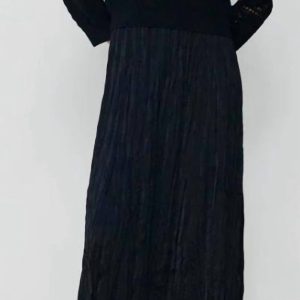 Two Piece Pullover Kleid in schwarz
