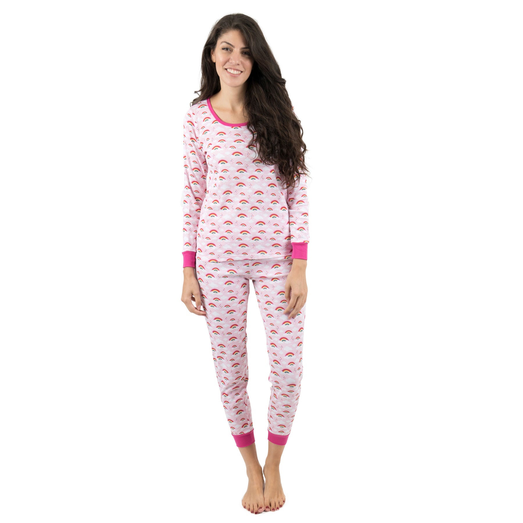 Damen zwei Stück Baumwolle Pyjamas Regenbogen
