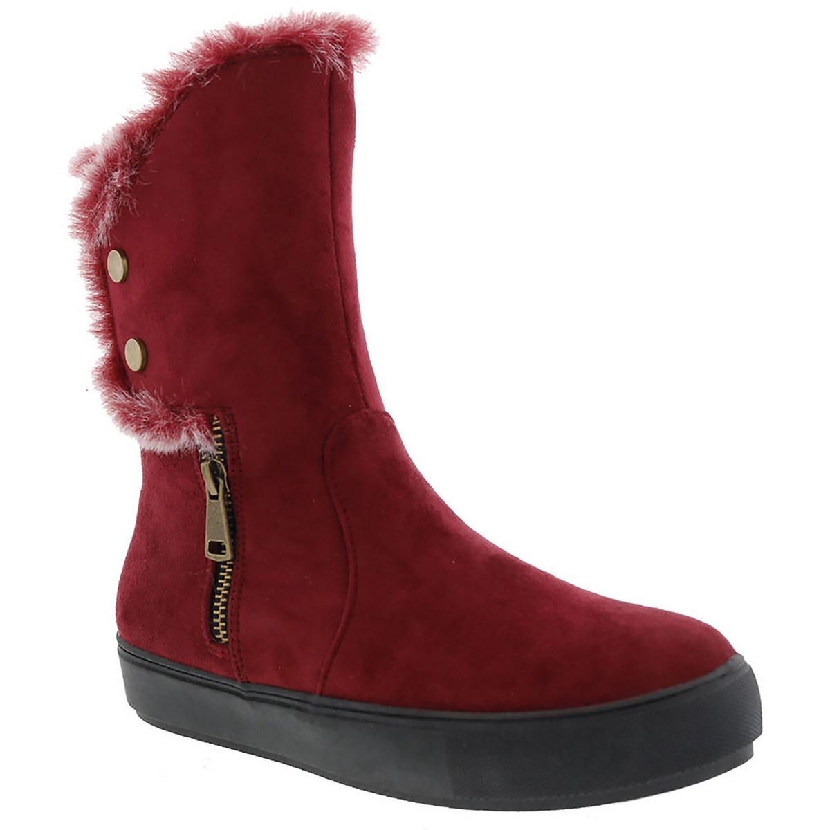 Pelzige Kunstpelz-Reißverschluss-Winter- und Schneestiefel