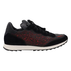 Alexander Mcqueen Larry Sneakers in schwarz bedrucktem Wildleder, Leder 7766504669244