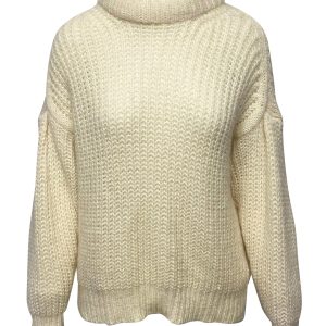 Bash Turtleneck Pullover aus Cremewolle 7766540877884