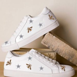 Damen Königin Biene Sneakers in weiß