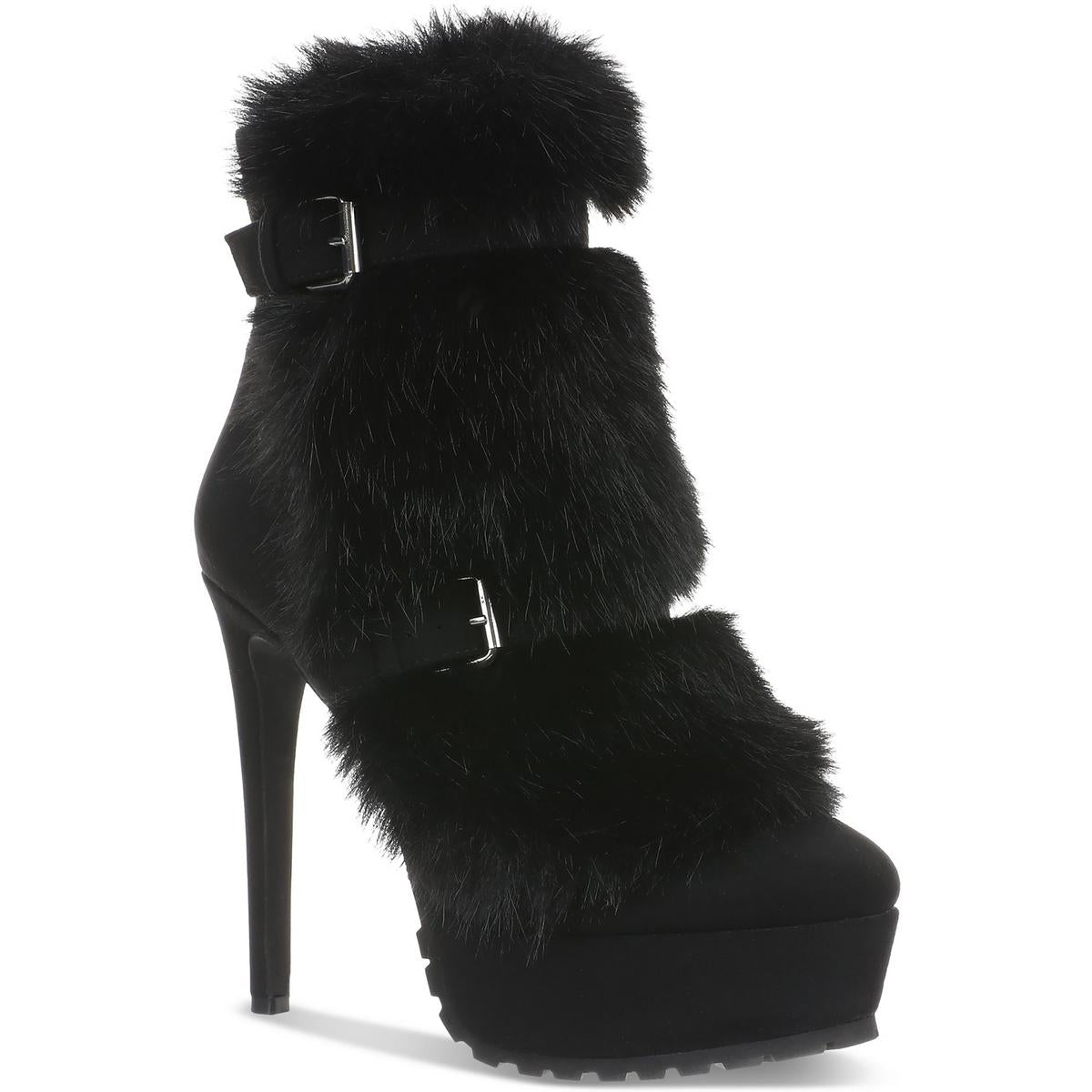 Brandy Kunstfell-Stiefeletten aus Wildlederimitat