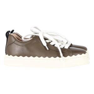 Chloé Lauren Low-Top Sneakers aus braunem Leder