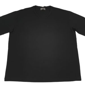 Bally 6301170 Herren schwarze Baumwolle V-Ausschnitt Logo T-Shirt – 7707561033788