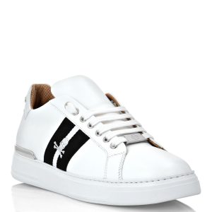 Leder lo-top Sneakers Streifen
