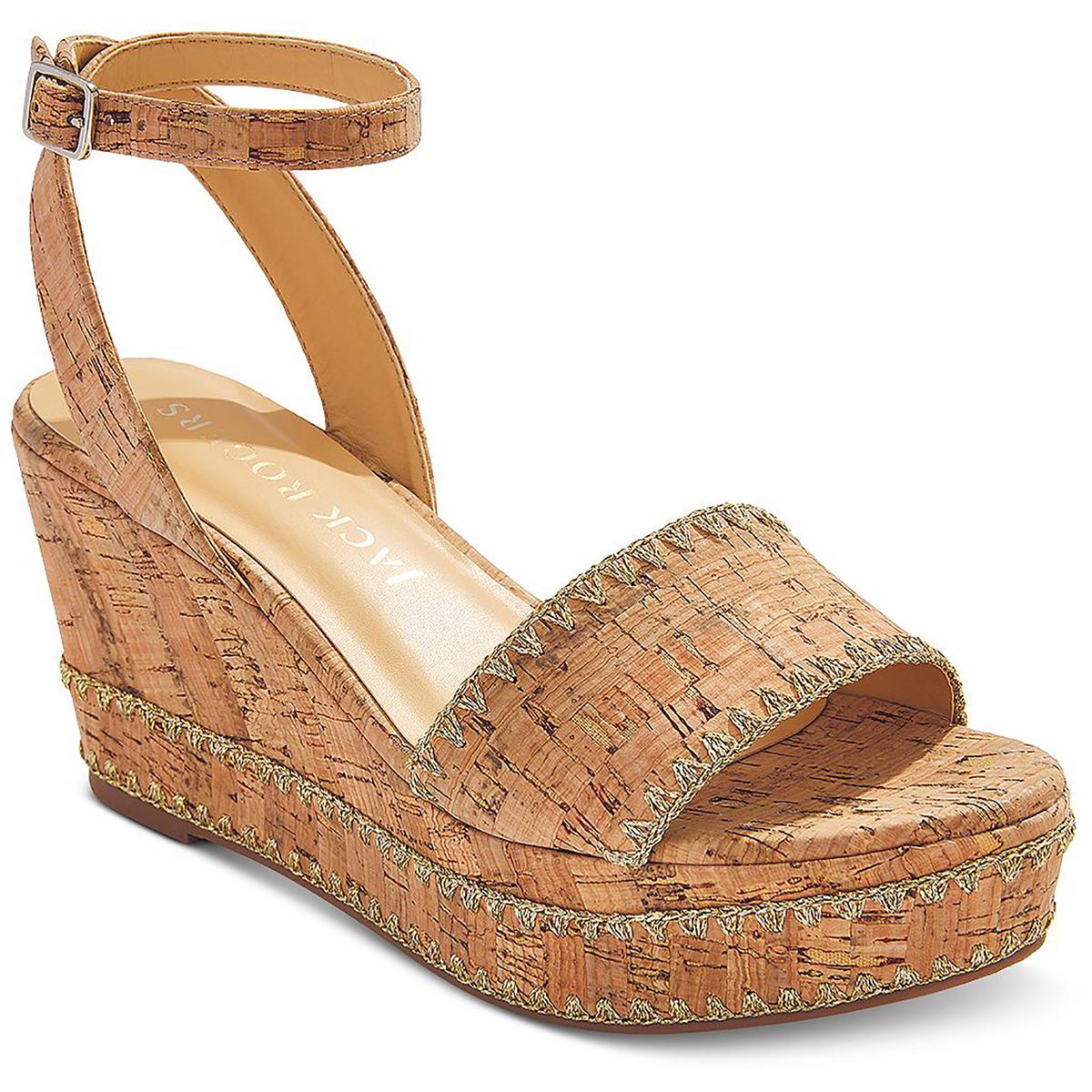 Flagler Stitch Cork Metallische Keilsandalen