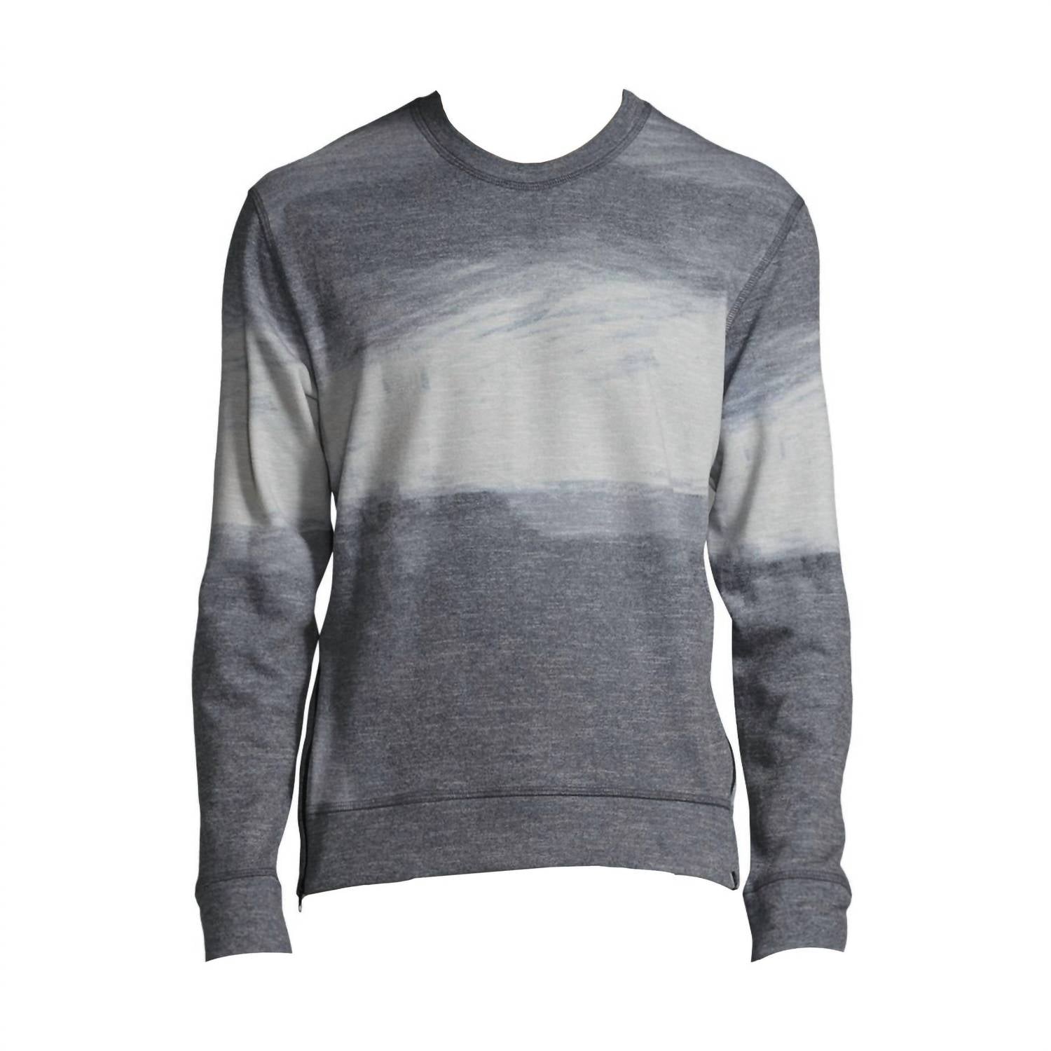Herren Print messer Fleece Sweatshirt in grau ombre