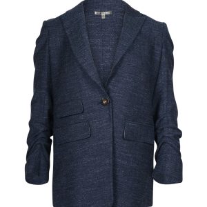Veronica Beard Martel Dickey Herringbone Blazer in blau reiner neuer Wolle 7766532587580
