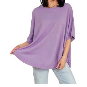 flüsternde dolman Ärmel oben in lila 7766618341436