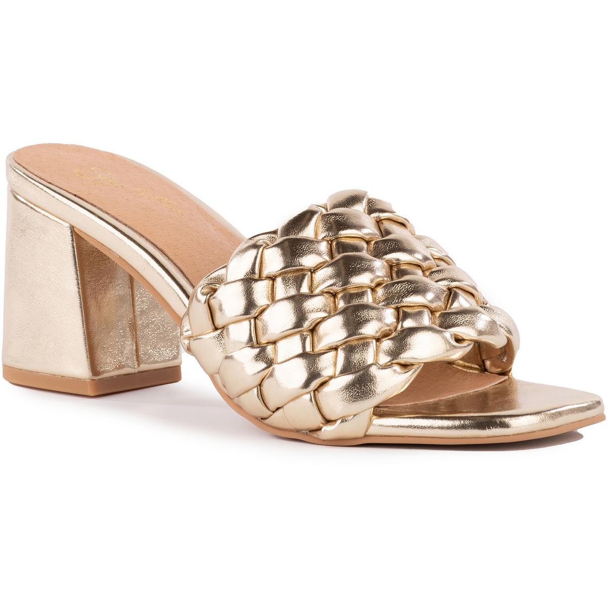 Connoisseur-Mule-Sandalen aus gewebtem Kunstleder