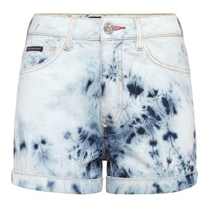 Denim hohe Taille heiße Hose gebleicht 7644998205500