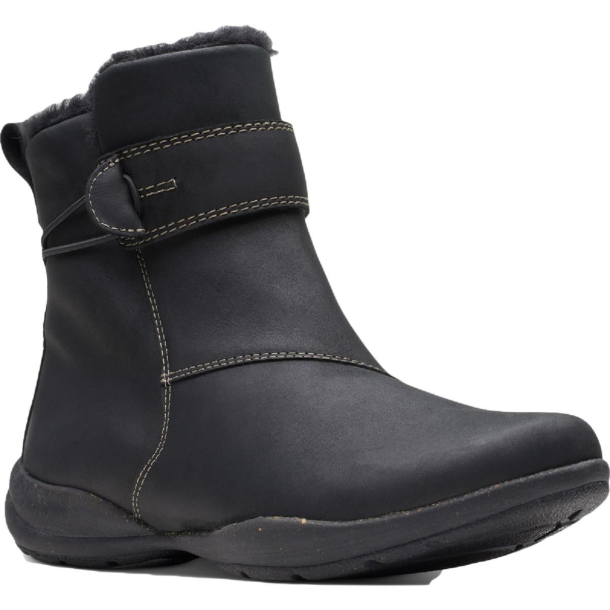 Wasserdichte Stiefelette Roseville aus Leder mit Kunstpelzfutter