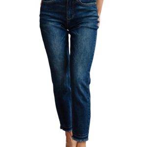 High-Steel Release Saum Slim Jeans in dunkel waschen 7704746917948