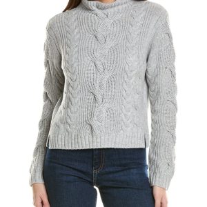 Hannah Rose Chunky Cable Funnel Neck Wolle und Kaschmir-Pullover 7823924101180